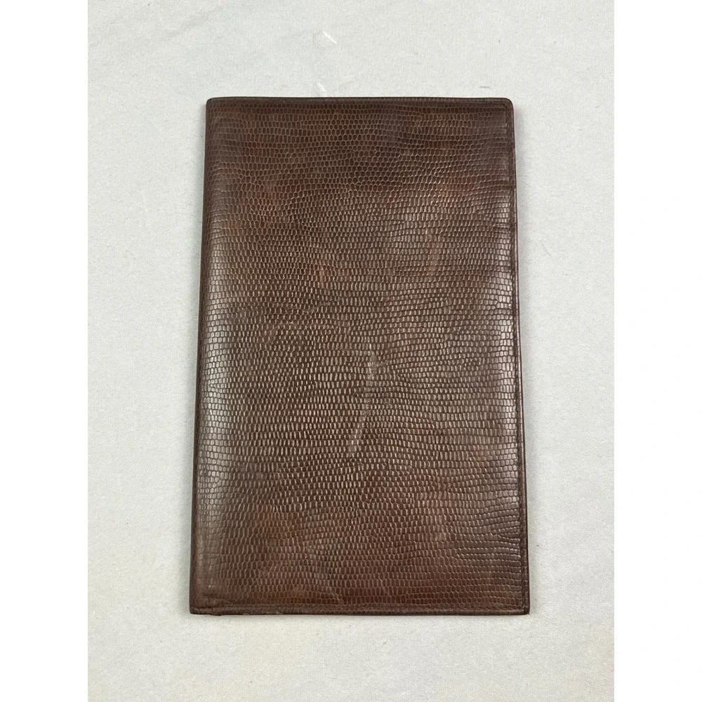 Sanger-Harris Brown Lizard Embossed Leather Breast Pocket Wallet Made in Italy